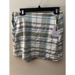 Originality Sage Tan Plaid Mini Skirt La La Land Creative‎ Co.(A580)